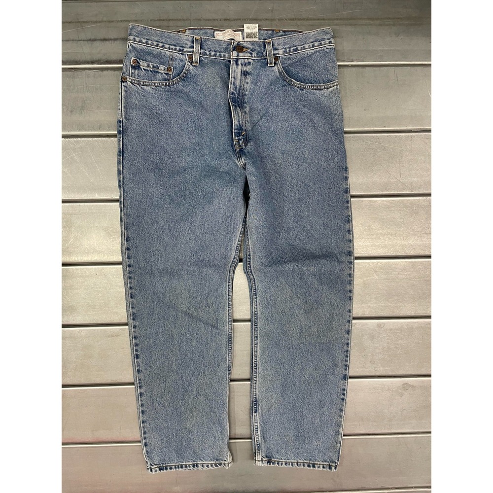 Signature Levis Mens 36X30 Blue Medium Wash Denim Regular Straight 100% Cotton - Picture 1 of 16